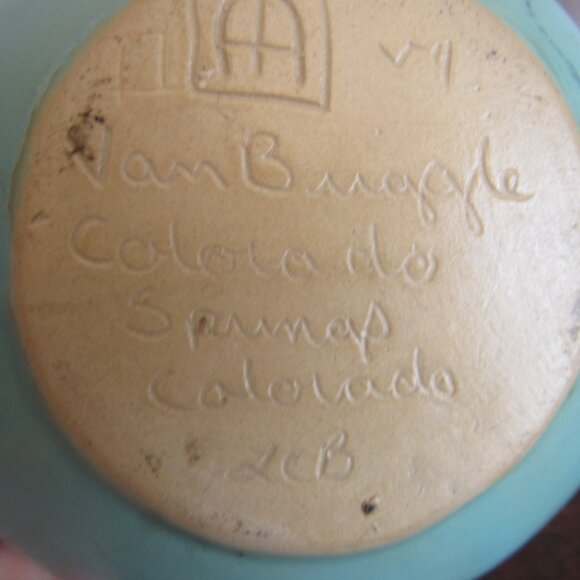 Blue VAN BRIGGLE Floral Pot - Picture 6 of 6